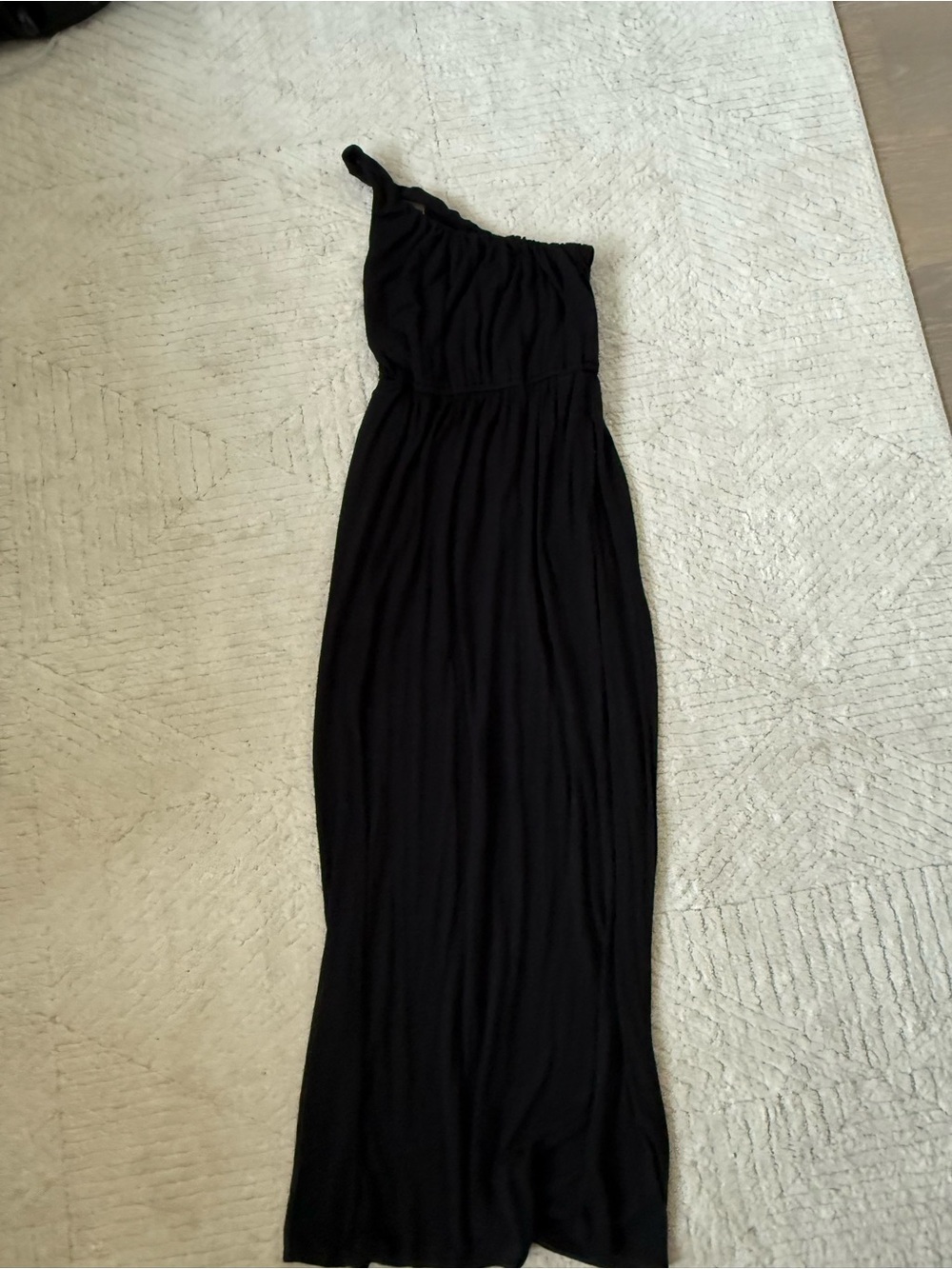 J. Crew One-Shoulder Black Maxi Dress